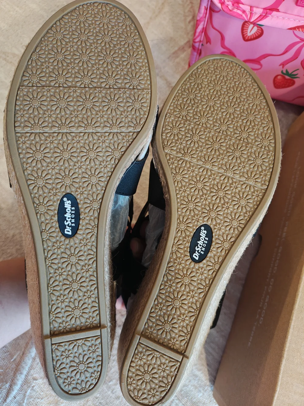 Dr. Scholl's Black Crisscross Espadrille Wedge Sandals
